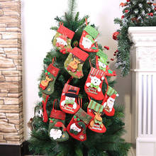 1 шт., рождественские украшения, рождественские носки, Рождественская елка, кулон, Санта-Снежинка, носки, Рождественский Санта-Клаус, игрушка, дерево, кулон, AA074 2024 - купить недорого