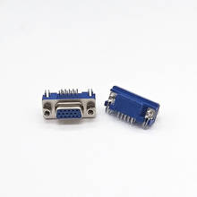 50pcs DB15 DR15 3Rows Blue Parallel Port 15 Pin D Sub Female 15 Way PCB 90 Degree Connector DB15 Socket Plug VGA Adapter 2024 - buy cheap
