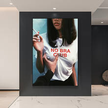Абстрактные картины на холсте с изображением клубной курительной девушки без рамки, плакаты и принты, современные настенные картины для декора гостиной, без рамки 2024 - купить недорого