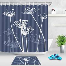 Dandelion cortinas de chuveiro azul planta flor dos desenhos animados cortina banho poliéster tecido cortinas à prova dwaterproof água para o banheiro com 12 ganchos 2024 - compre barato