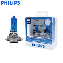 Philips H7 12 В 55 Вт, ксеноновая лампа Diamond Vision 5000K, белая, галогенная, оригинальная автомобильная лампа, оригинальная яркая лампа, 12972DVS2, пара 2024 - купить недорого