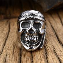 Joyería explosiva para hombre, anillo masculino de acero de titanio, con personalidad Retro, cabeza de fantasma, supercalavera 2024 - compra barato