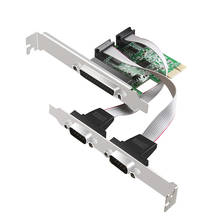 DIEWU 2 PORTS RS-232 Serial Port COM & DB25 Printer Parallel Port LPT to PCI-E PCI Express Card Adapter Converter asix ax99100 2024 - buy cheap