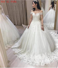 Бальное платье принцессы; роскошное свадебное платье; коллекция 2020 года; белое Пышное Тюлевое кружевное платье с аппликацией; Vestido De Novia vestito sposa 2024 - купить недорого