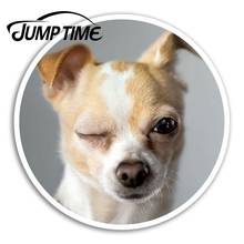 Jump Time   Funny Chihuahua Vinyl Stickers Dog Puppy Sticker Laptop Luggage Car Assessoires Window Decals Car Wrap DIY 2024 - buy cheap