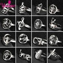 32 Styles Animal Plant Flower Fashion Women Engagement Wedding Bridal Party Stainless Steel Round Heart Ring Jewelry Gift 2021 2024 - buy cheap