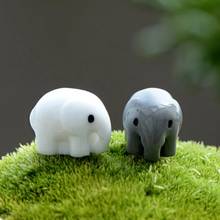 ZOCDOU 2 Pieces Thailand Gray White Elephant Animal Model Small Statue Figurine Crafts Ornament Miniatures DIY Garden Decor 2024 - buy cheap