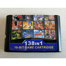 New version For Sega Mega Drive 138 in 1 Game cartridge With  Fighter(16 Roles) Street Of Rage Golden Axe Thunder Force 2024 - buy cheap