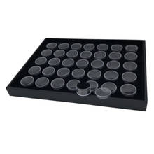Clear Gem Jars with Black Foam Insert Tray Jewelry Display Organizer Gemstones Beads Storage Case Box 2024 - buy cheap