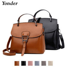 Yonder women crossbody bag genuine leather shoulder bag brown Real cow's leather crossbody bag Fashion black retro handbags 2024 - buy cheap