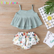 2Piece Summer Outfits Baby Girls Clothes Sleeveless Cotton Cute Princess Infant T-shirt+Flowers Shorts Newborn Clothing Set 1916 2024 - compra barato