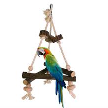 Деревянная треугольная птица, попугаи, качающаяся игрушка, канат, деревянная подставка, окунь, жевательные игрушки, лапа, шлифовальная палочка для канареек, C42 2024 - купить недорого