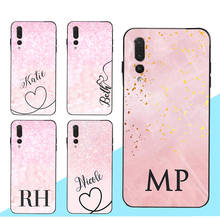 Funda de mármol rosa con nombre personalizado para móvil, funda para Huawei Honor 9, 10, 20 Lite, 8A, 8X, 9X, 10i, 7C, 7A Pro, 8C, 8S, Nova, 5T, Y6, Y9, Y7, 2019 2024 - compra barato