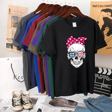 Hillbilly Funny Skull Punk T Shirt Women Fashion Casual Short Sleeve Sun Flowers Tshirts Chemise Femme Tops Mujer Verano 2020 2024 - купить недорого