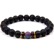 Fashion Natural Volcanic Rocks Lava Stone Bracelet Plating Stone Electroplated Beads Charm Bracelet Attractive Jewelry Gifts 2024 - buy cheap