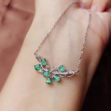 exquisite elegant emerald necklace  women fine jewelry good green color 100% natural gem flower sweater necklace  festival gift 2024 - buy cheap