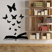 Wall Decal Open Book Magical Butterfly Library Books Store Interior Decor Read Corner Fairy Tale Art Mural Vinyl Sticker C028 2024 - buy cheap