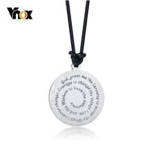 Vnox God Prayer Necklace for Men Woman Stainless Steel Faith Jewelry Free Leather Rope Chain 20" 2024 - buy cheap