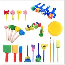 Toys for children 1set Wooden Plastic Handle DIY Painting Sponge Brush Toy Handle Baby Educational Doodle Drawing Graffiti Tools 2024 - buy cheap