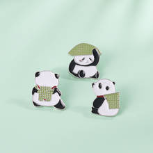 Baby Panda with Bamboo Enamel Pin Brooch Bag Shirt Lapel Pin Badge Cartoon Hats Clothes Jewelry Accessories for Birthday Present 2024 - buy cheap