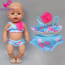 17 Polegada roupas de boneca do bebê nadar terno para 18 "meninas boneca vestido bebê presente natal boneca vestir 2024 - compre barato