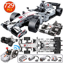 Carro de corrida elétrico de controle remoto, com blocos de montar compatíveis com lego, brinquedo de criança, 729 peças 2024 - compre barato
