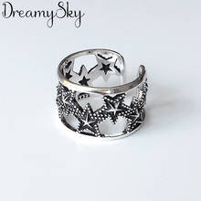 DreamySky Boho Silver Color  Big Star Rings for Women Jewelry Retro Big Antique Rings Girls Christmas Gifts Anillos 2024 - buy cheap