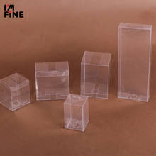 Caixa de embalagem de plástico quadrada, tamanho pequeno/grande, transparente, caixa de presente, pvc transparente para doces/artesanato/brinquedos, display 2024 - compre barato