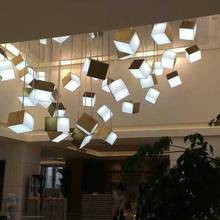 Personality geometry hall chandelier Nordic creative design sales department sand table light modern fashion art lamps 2024 - buy cheap