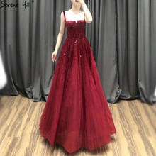Serene Hill Red Beading Evening Dress 2020 Sleeveless A-Line Luxury Floor-Length Formal Party Wear Gown Design CLA70600 2024 - buy cheap