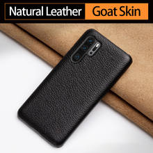 Genuine Leather Phone Case For Huawei P20 P30 P40 Lite 5G P50 Mate 20X 30 40 RS 40 Pro Plus Luxury Natural Goat Skin Cover 2024 - buy cheap