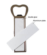 bottle opener blank Sublimation heat press diy bottle opener + aluminium plate 10 pieces / lot 2024 - buy cheap