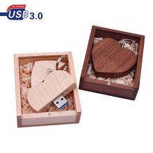 Деревянный флеш-накопитель в форме сердца 64 ГБ 32 ГБ 16 ГБ 4 ГБ USB 3,0, свадебный подарок на заказ (10 шт., бесплатный логотип на заказ) 2024 - купить недорого