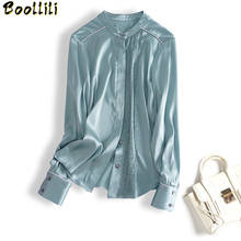 Boollili camisa de seda real feminina e blusas de manga comprida blusa primavera outono coreano escritório senhora vestuário blusas 2020 2024 - compre barato