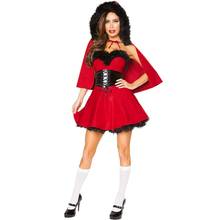 Disfraz de Caperucita roja para fiesta de Halloween, traje de actuación para escenario navideño, vestido de fantasía de Miss Santa Claus 2024 - compra barato