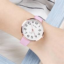 Women Fashion Pink Watch Quartz Leather Ladies Wristwatches 2020 Elegant Brand Simple Number Dial Woman Clock Montre Femme 2024 - buy cheap