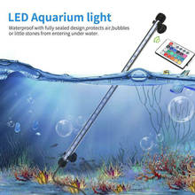 Barra de luz led com controle remoto 5050smd, submersível com lâmpada rgb multicolorida à prova d'água para aquário e tanque de peixes ip68 2024 - compre barato