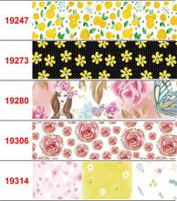 16mm-75mm Retro Flower Series Printed Grosgrain/Foe Ribbon Cartoon Butterfly Rose DIY Festival Day Hair Bowknots 50yards/roll 2024 - buy cheap