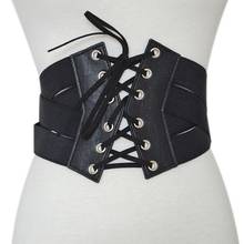 Mulheres quentes elástico zíper cross tie-up largo cinto espartilho vestido cintura presente 2024 - compre barato