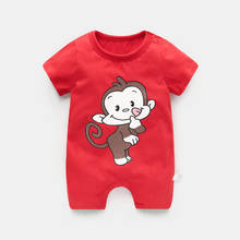 Macacão de algodão para bebês recém-nascidos, macacão infantil de desenho animado para o verão, roupas para meninos e meninas 2024 - compre barato