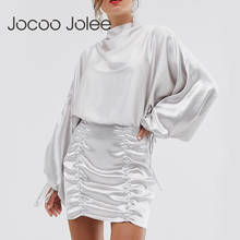 Jocoo Jolee-Vestido corto plisado de manga larga para mujer, vestido Sexy de oficina sin espalda, Bodycon, vestido holgado elegante para mujer 2019 2024 - compra barato