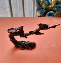 YM Copper Statue Antiques Chinese Old Bronze Handmade Carved Bird Plum Blossom Small Statues 2024 - buy cheap