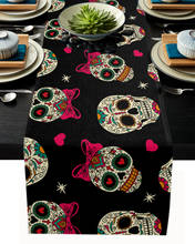 Mexicano crânio mesa corredor casamento decoração da mesa festa de jantar corredor casa decoração do hotel toalha de mesa placemat 2024 - compre barato