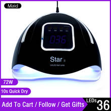Secador de uñas Star 2, lámpara LED de 36 secador de uñas LED con pantalla LCD para esmalte de Gel y manicura, temporizador con Sensor automático, 72W 2024 - compra barato