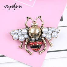 Veyofun Honeybee Fashion Enamel Pearl Brooch Pin for Women Jewelry Badges Hat Backpack New 2024 - buy cheap