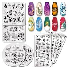 PICT YOU Christmas Nail Stamping Plates Snowflake Festival Pattern Nail Art Image Plates Stainless Steel Nail Art Plate Stencil 2024 - buy cheap