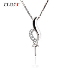 CLUCI Sivler-Colgante de circonia trenzada para mujer, collar pequeño y sencillo de plata de ley auténtica, joyería SP243SB, 925 2024 - compra barato