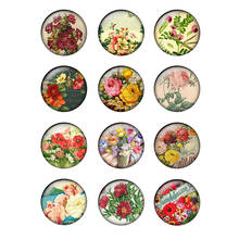 24pcs/lot 10/12/14/16/18/20/25mm Vintage Flower Rose Handmade Photo Glass Cabochons Pattern Dome Jewelry Making Findings T144 2024 - buy cheap