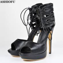 Ashiofu sandálias de salto alto femininas, sapatos sexy na moda de salto alto com alças cruzadas douradas, sapatos de festa para o verão, para noite ou para boate 2024 - compre barato