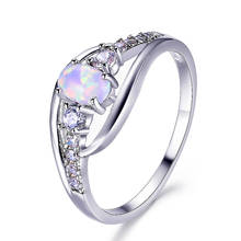 Винтажное женское кольцо с белым опалом, милое Кристальное свадебное кольцо для женщин, Трендовое свадебное овальное обручальное кольцо 2024 - купить недорого